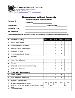 Faculty Evaluation Form