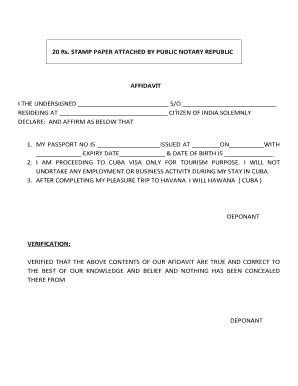 Affidavit for Scholarship PDF  Form