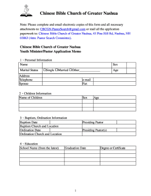 Pastors Commitment Forms