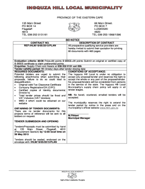 Flagstaff Municipality Vacancies  Form