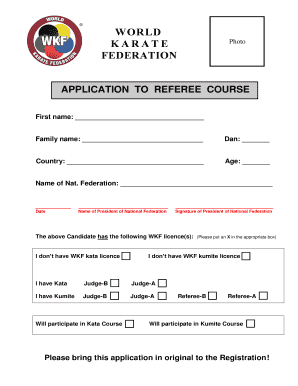 Karate Admission Form PDF