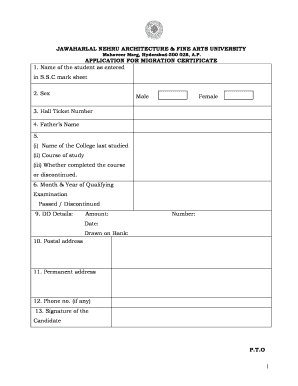 Jnafau Provisional Certificate  Form