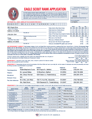  Eagle Scout Application 2022