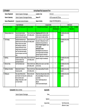 Lab Infectious Disease Hazard Identification Risk Assessment  Form