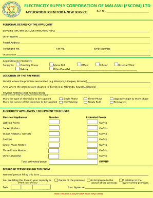 Escom Application Form