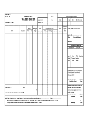 Finance Form 10 WAGES SHEET Finance Gov