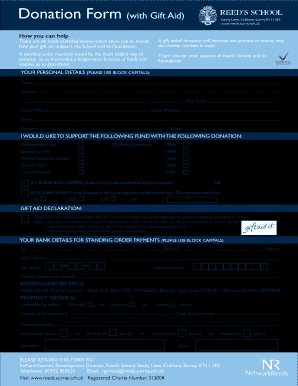  Donation Form with Gift Aid Reeds School Reeds Surrey Sch 2008-2024