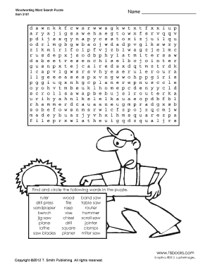 Woodworking Word Search  Form