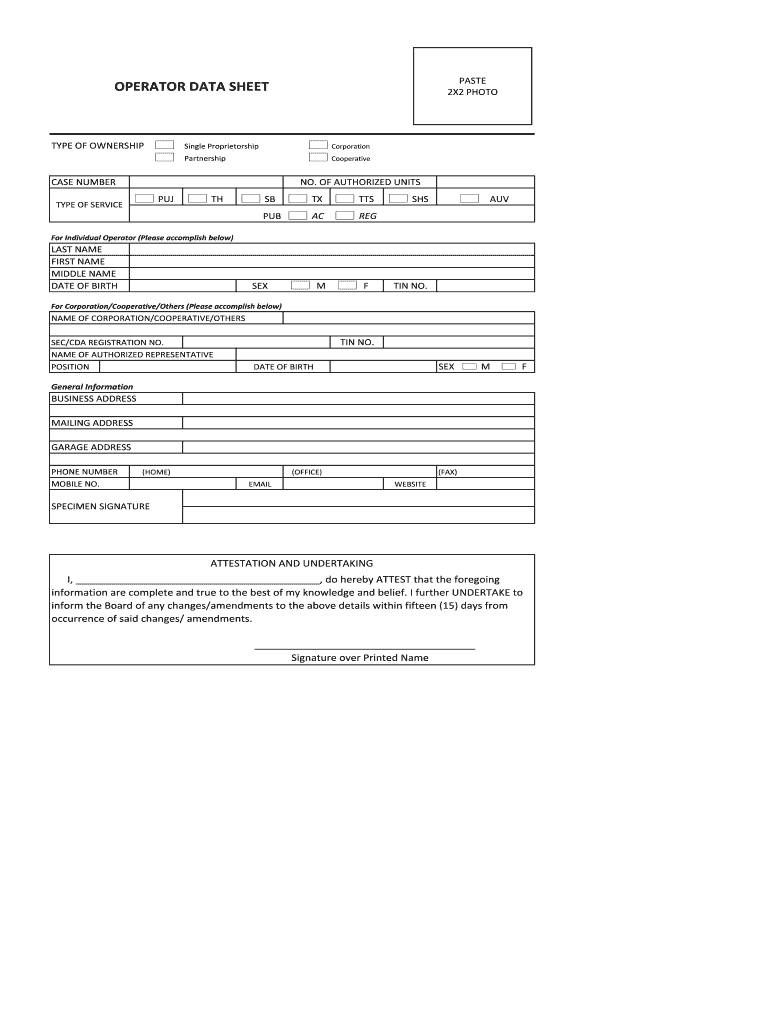 Ltfrb Downloadable Forms