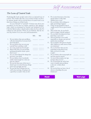 Locus of Control Scale Cengage  Form