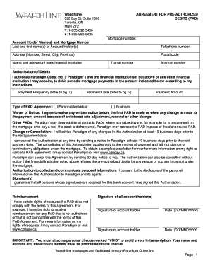 PAD BFormb English Mortgage Documents