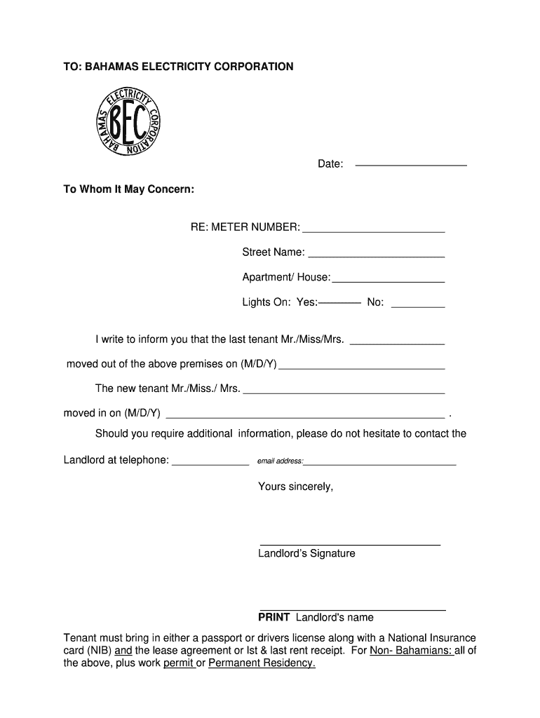 Landlord Authorization Letter  Form