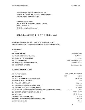  Cepsa Questionnaire 2003-2024