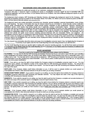 Adp Background Check Form V1112