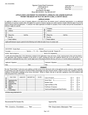 Copy of Permit Application Cra Form 100 Ogemaw County Road