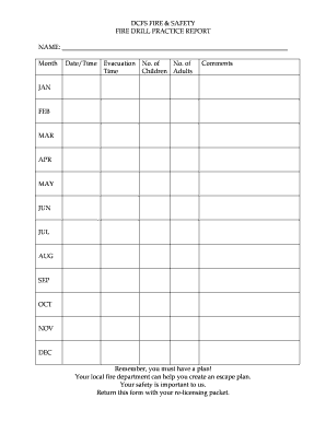 DCFS FIRE &amp; SAFETY  Form