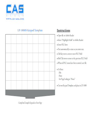 Keypad Template  Form