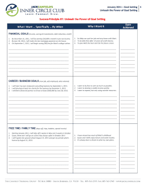 Jack Canfield Goal Setting PDF  Form