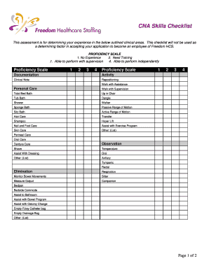 Cna Checklist  Form