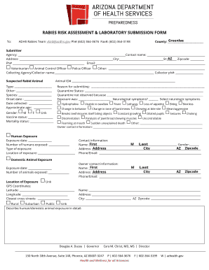 RABIES RISK ASSESSMENT &amp; LABORATORY SUBMISSION FORM