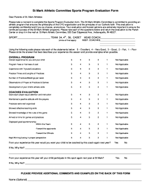 Sports Assessment Form