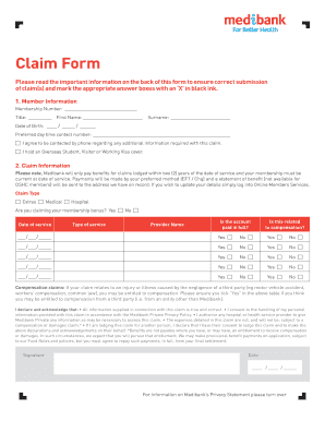 Medibank OSHC BClaimb Form
