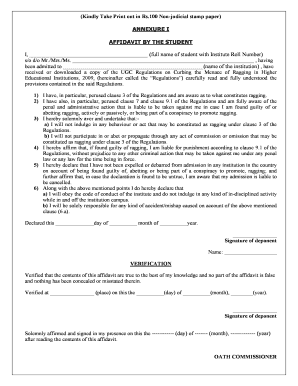 Srm Affidavit  Form