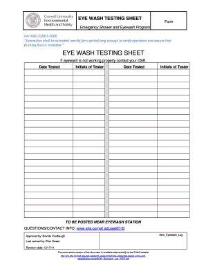 Eyewash Station Log  Form