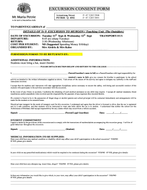 Excursion Consent Form