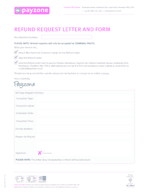 Payzone Refund  Form