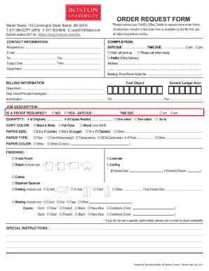 ORDER REQUEST FORM FedEx Office