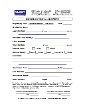 Coldwell Banker St Croix Realty  Form