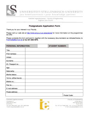 University Application Form