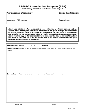 Sample Corrective Action Report  Form