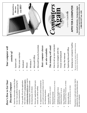 ComputersAgain Application Goodwill Industries of Greater Goodwillgoodskills  Form