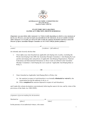 Statutory Declaration Nsw Sample  Form