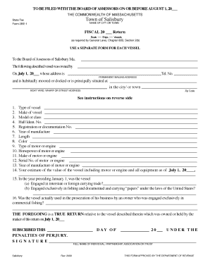 Salisbury Ma Boat Forms Form 2be 1