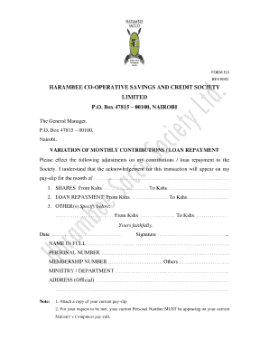 Harambee Sacco Loan Form PDF