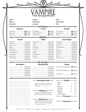 Vtm 20th Anniversary PDF Form - Fill Out and Sign Printable PDF Template