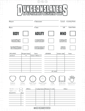 Dungeonslayers PDF  Form