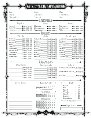 Victorian Age Vampire PDF  Form