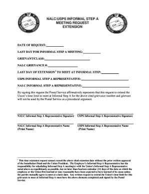 Nalc Grievance Template  Form