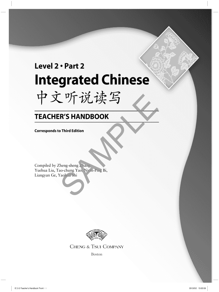 Integrated Chinese Level 2 Part 2 PDF  Form