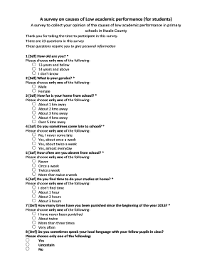 Academic Performance Questionnaire PDF