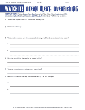 Overfishing Worksheet  Form