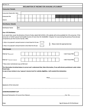 Hp Gas Declaration Form