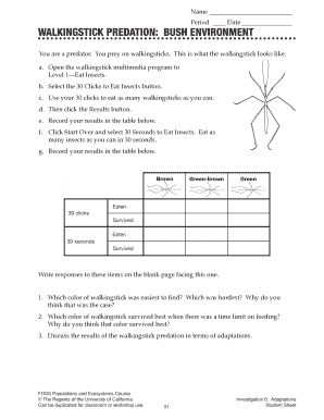 Foss Walking Stick Simulation  Form