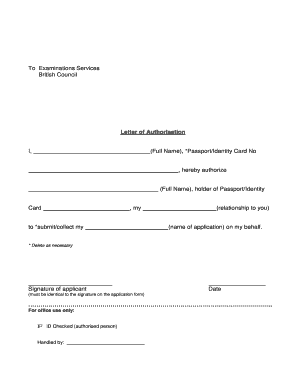 IELTS Authorisation Form DOC Britishcouncil