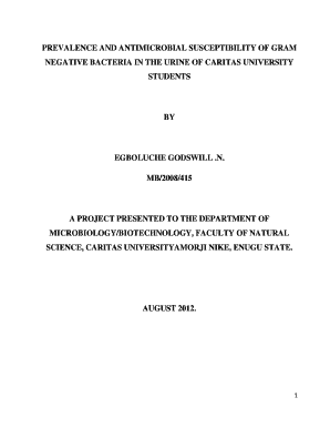 Microbiology Online Project Topics  Form