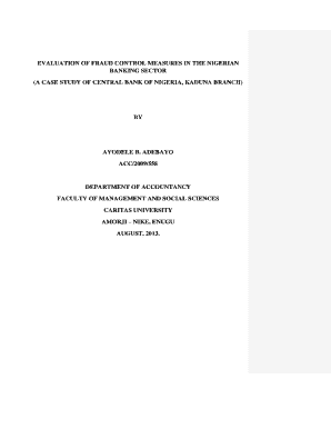 Evaluation of Fraud Control Measures in Banking Sector  Form